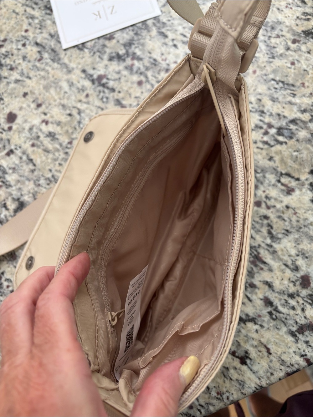 Puma Light Beige Nylon Crossbody Bag with Adjustable Strap - Picture 7 of 12